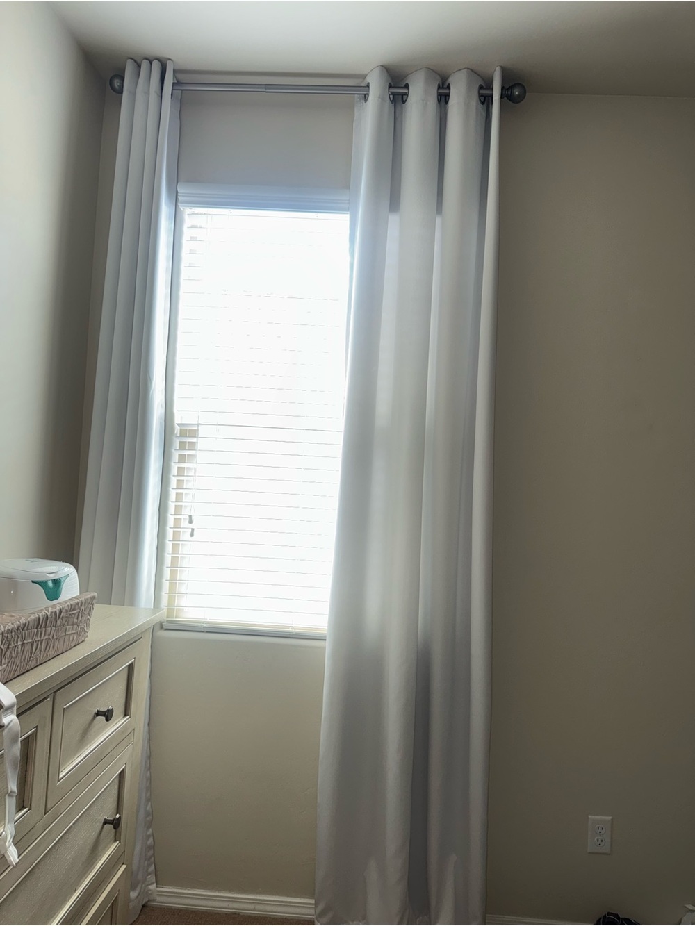 Classic White Grommet Blackout Curtain Panel Set of 2- 106 in
